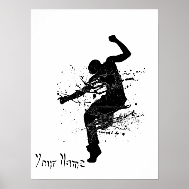 Poster Danseuse de graffiti Hip hop personnalisée (Devant)