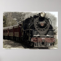 Poster d'antiquité Locomotive à vapeur