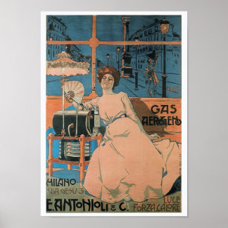 Poster d'Antonioli sur le gaz par Alearning Villa