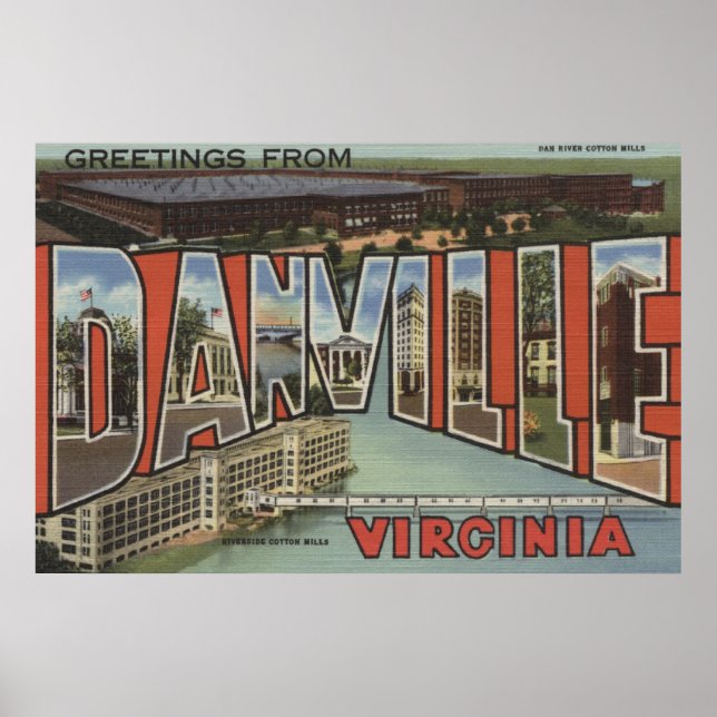 Poster Danville, Virginia - Large Letter Scenes (Devant)