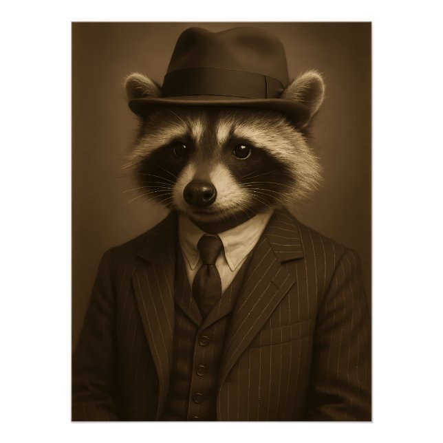 Poster Dapper Raccoon (Devant)