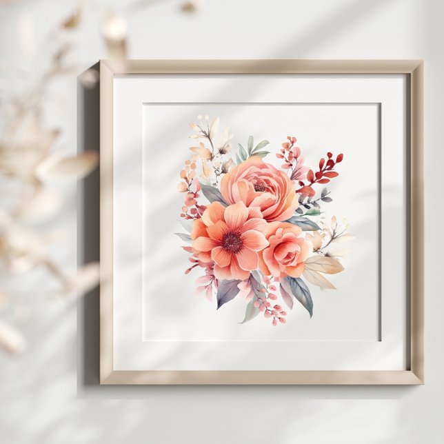 Poster d'Aquarelle Boho Florals Splash Art Splatz (Créateur téléchargé)
