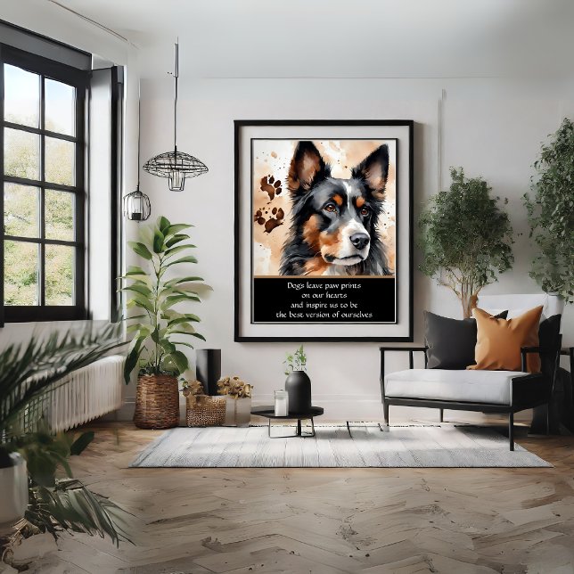 Poster d'aquarelle de chien mignon (Cute Dog Watercolor Poster)