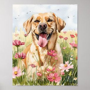 Poster d'aquarelle Labrador Retriever Watercolor C