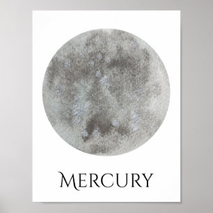 Poster d'aquarelle Mercury Planet