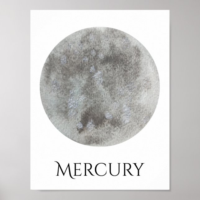 Poster d'aquarelle Mercury Planet (Devant)