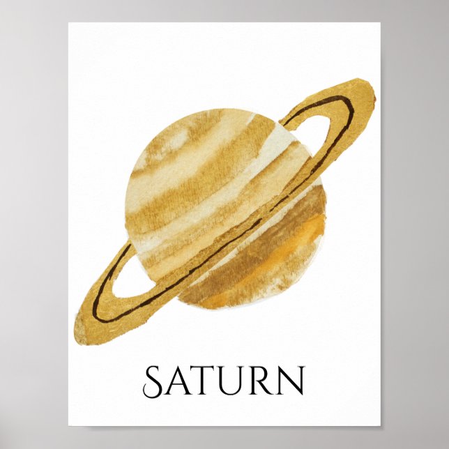 Poster d'aquarelle Saturn Planet (Devant)
