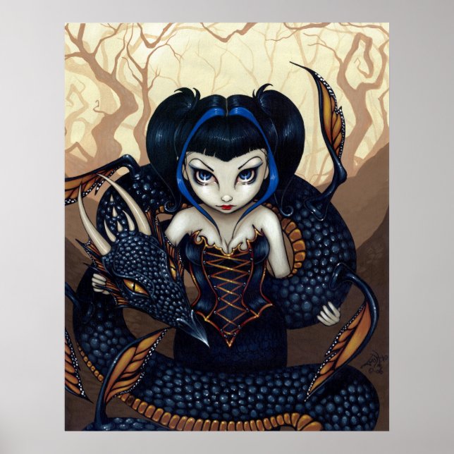 Poster Dark Dragon ART IMPRIMER imaginaire gothique art d (Devant)