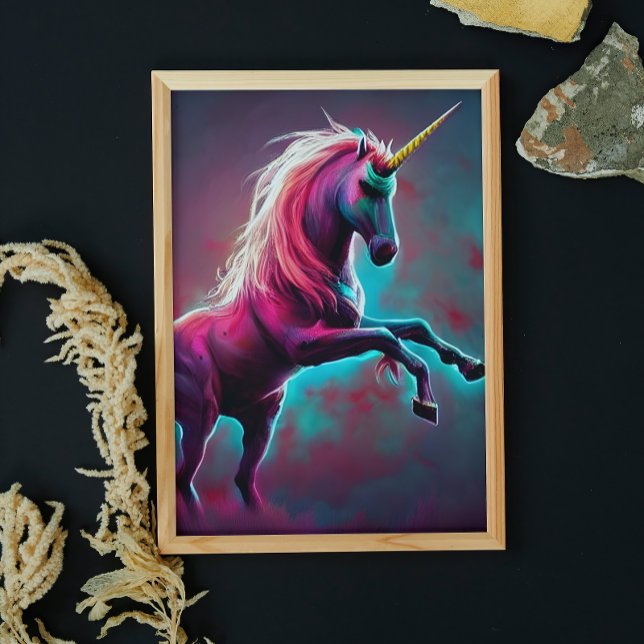Poster Dark Rainbow Gothic Unicorn AI créé art numérique (Créateur téléchargé)