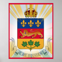 Poster d'armoiries du Québec stylisé
