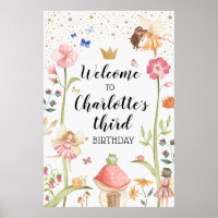 Poster d'arrière-plan d'anniversaire fée