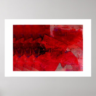 Poster d'art Abstrait de peinture rouge moderne