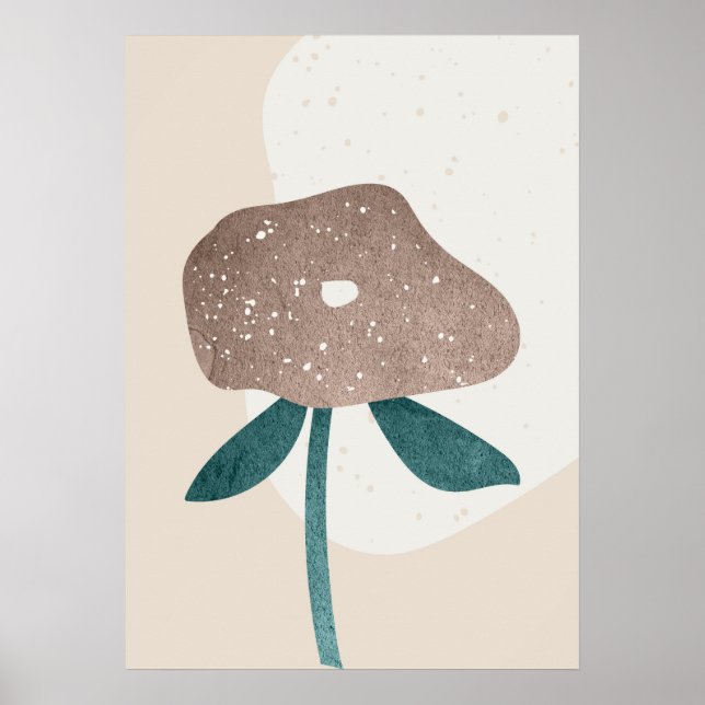 Poster d'art Abstrait en feuille botanique moderne (Devant)