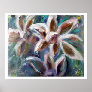 Poster d'art Abstrait Floral Violet