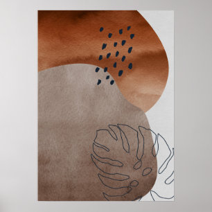 Poster d'art Abstrait géométrique de la feuille bo