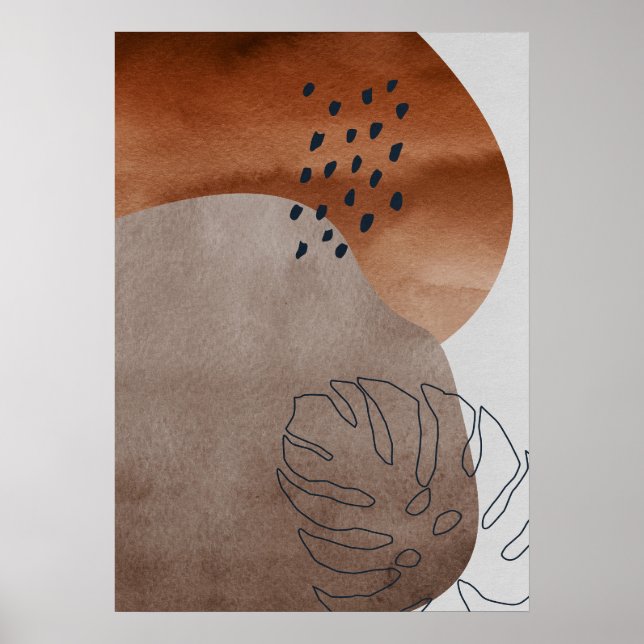 Poster d'art Abstrait géométrique de la feuille bo (Devant)