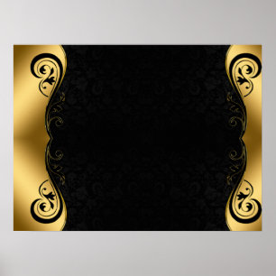 Poster d'art Abstrait Gold Black
