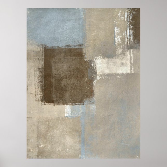 Poster d'art Abstrait gris et beige Imprimer (Devant)