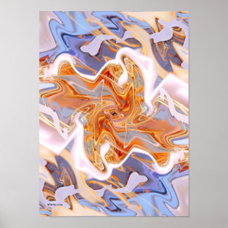 Poster d'art Abstrait moderne du coucher de soleil
