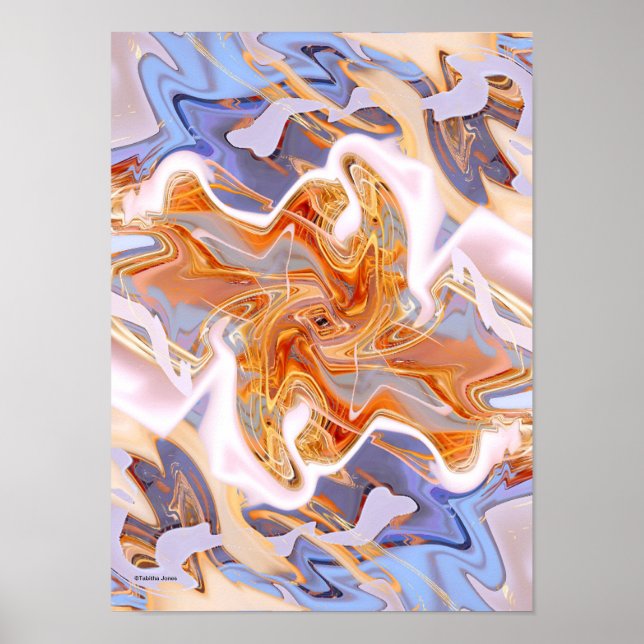 Poster d'art Abstrait moderne du coucher de soleil (Devant)