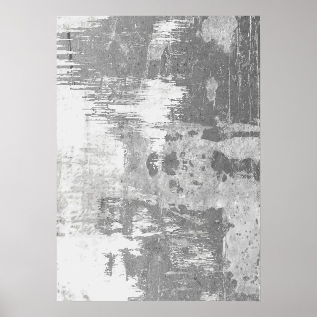 Poster d'art Abstrait Motif gris et blanc (Devant)