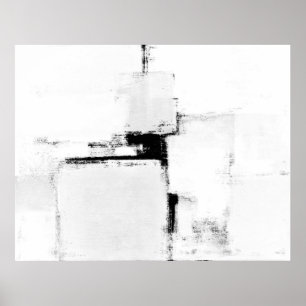 Poster d'art Abstrait noir et blanc 'Surround'