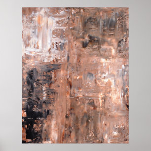 Poster d'art Abstrait noir et Brown