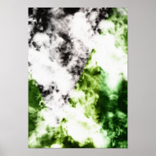 Poster d'art abstrait noir et vert fumée