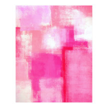 Poster d'art Abstrait rose 'Running Late'