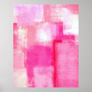 Poster d'art Abstrait rose 'Running Late'