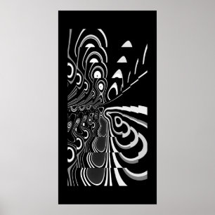 Poster d'art Abstrait Ultra moderne noir blanc gri