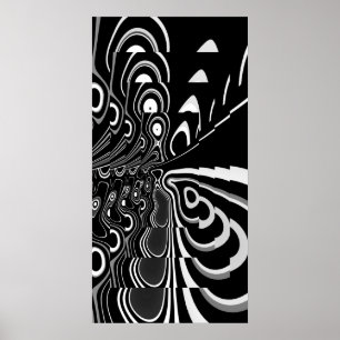 Poster d'art Abstrait Ultra moderne noir blanc gri