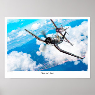 Poster d'art aéronautique "F4U Corsair"