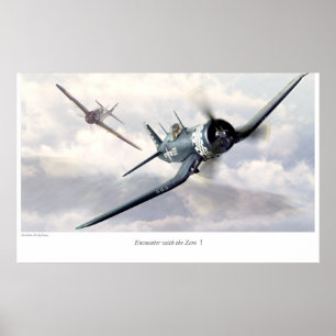 Poster d'art aéronautique "F4U Corsair"