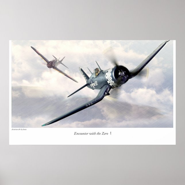Poster d'art aéronautique "F4U Corsair" (Devant)