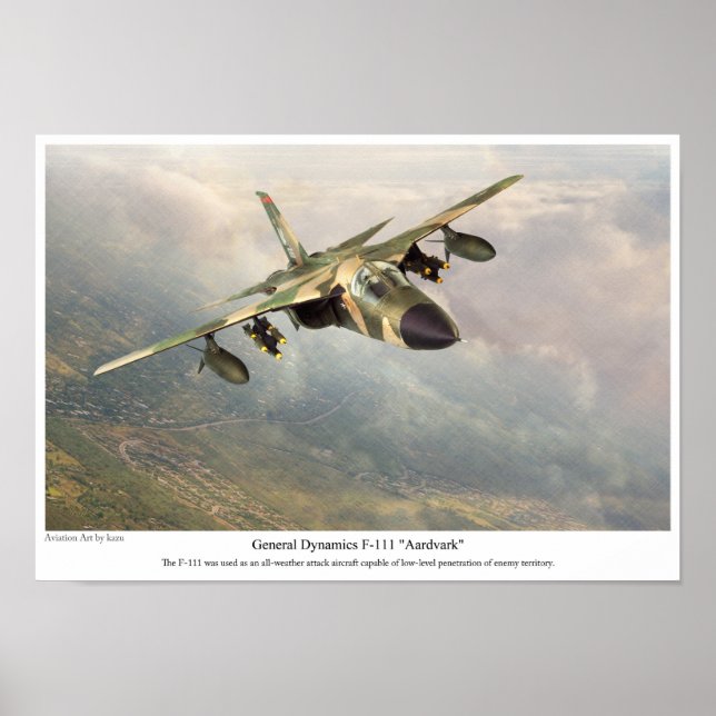 Poster d'art aéronautique " F-111 Aardvark" (Devant)
