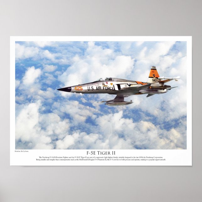 Poster d'art aéronautique "F-5E Tiger II" (Devant)