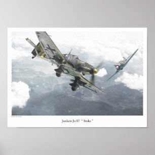 Poster d'art aéronautique "Junkers Ju 87 Stuka"