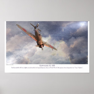 Poster d'art aéronautique "Kawasaki Ki-100"