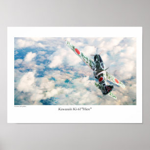Poster d'art aéronautique "Kawasaki Ki-61 Hien"