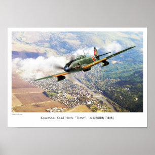Poster d'art aéronautique"Kawasaki Ki-61 Tony"
