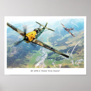 Poster d'art aéronautique "Messerschmitt Bf 109"