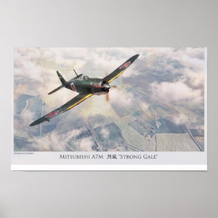 Poster d'art aéronautique "Mitsubishi A7M"