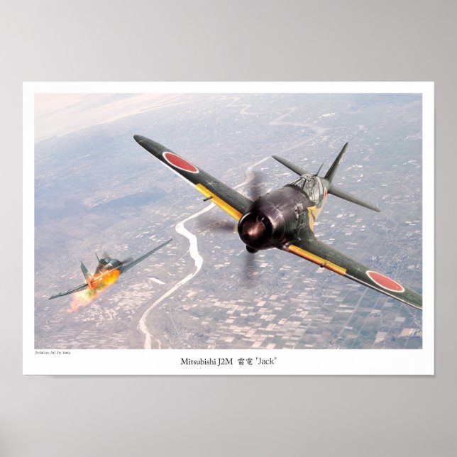 Poster d'art aéronautique "Mitsubishi J2M 雷 電 "Jac (Devant)