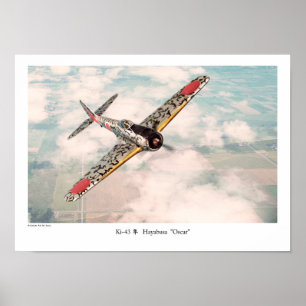 Poster d'art aéronautique "Nakajima Ki-43 隼 Oscar"