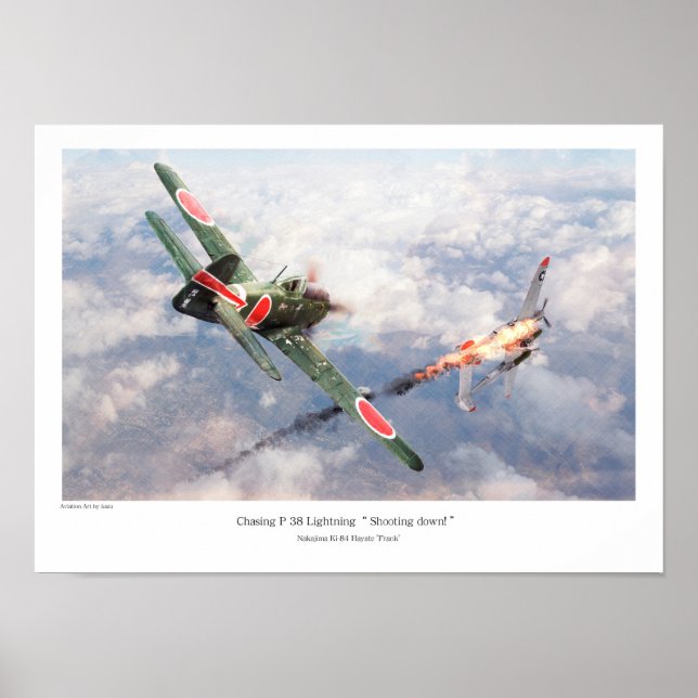 Poster d'art aéronautique "Nakajima Ki-84疾 風 "Fran (Devant)