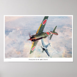 Poster d'art aéronautique "  Nakajima Ki-84"Frank