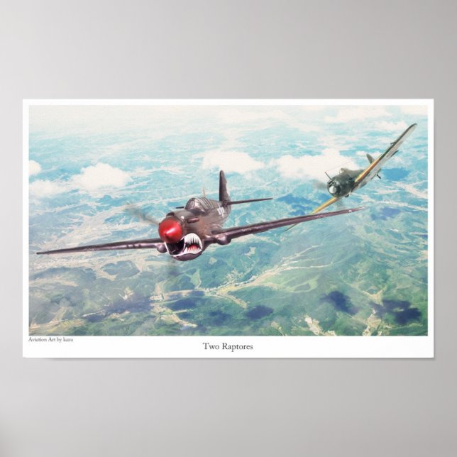 Poster d'art aéronautique "P-40 Warhawk" (Devant)
