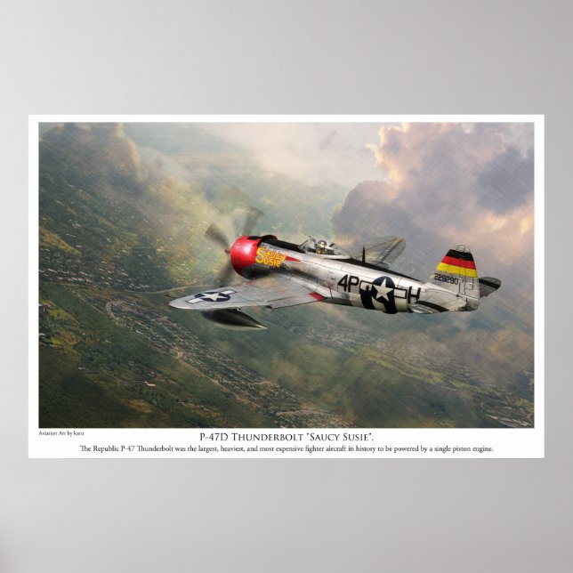 Poster d'art aéronautique "P-47D Thunderbolt "Sauc (Devant)