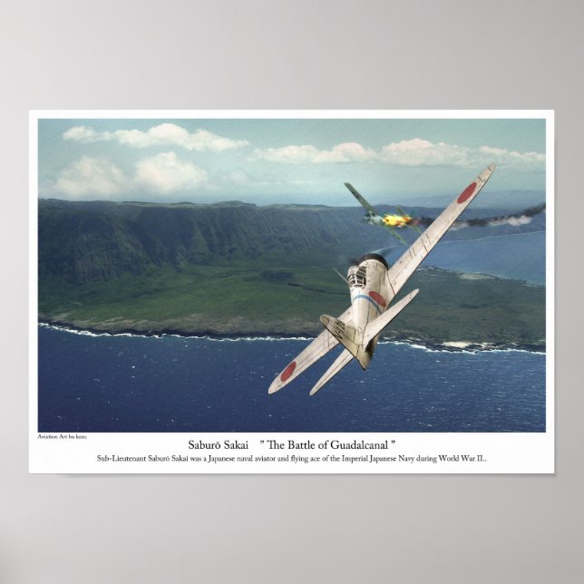 Poster d'art aéronautique "Samurai Saburo Sakai" (Devant)
